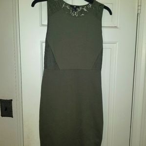 Olive green body con dress